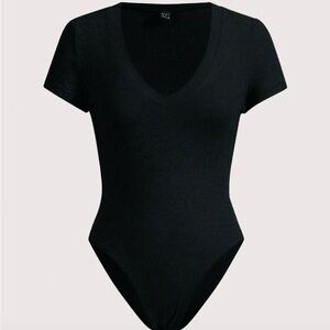 Classic Black V-Neck Bodysuit